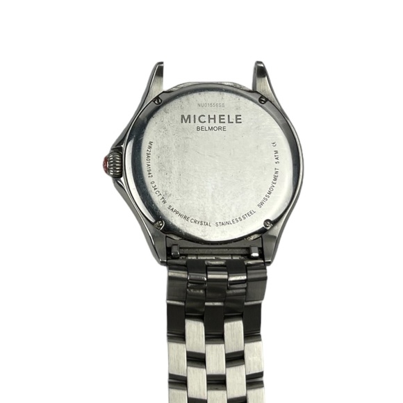 Michele Diamond Stainless Steel Bracelet Watch with Adjustable Band main image 5